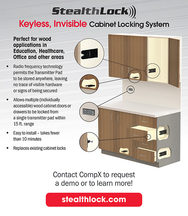 StealthLock - Keyless, Invisible Cabinet Locking System, Perfect for wood applications in Education, Healthcare, Office and other areas