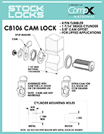 Pin tumbler cam lock, 1-7/16″ – C8106 thumbnail image