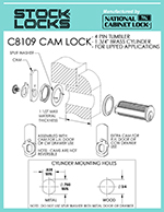 Pin tumbler cam lock, 1-3/4″ – C8109 thumbnail image