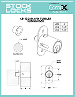 Sliding door lock, plunger style, 1-3/8″ – C8143 thumbnail image