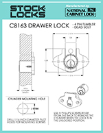 Pin tumbler drawer lock, 15/16″ – C8163 thumbnail image