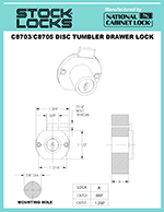 Deadbolt drawer lock – C8705 thumbnail image