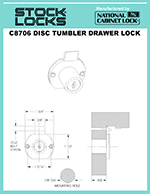 Spring bolt drawer lock – C8706 thumbnail image