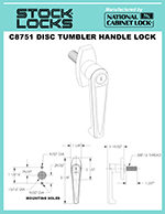 Disc tumbler locking”L” handle – C8751 thumbnail image
