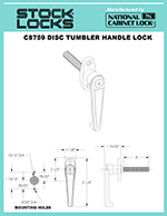 Disc tumbler locking”L” handle – C8759 thumbnail image