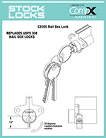 Mailbox lock, commercial equivalent to USPS 308 – C9500 thumbnail image